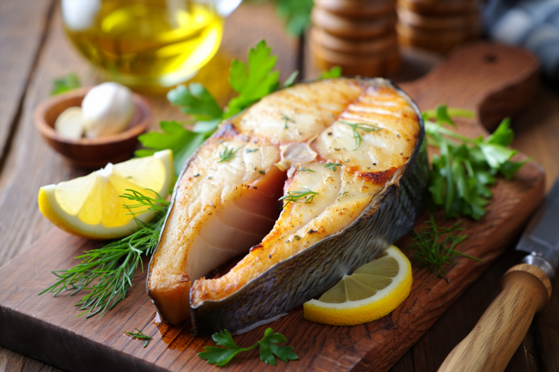Как приготовить сочный рыбный стейк дома легко